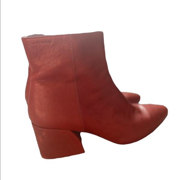 Vagabond Olivia Cherry Red Leather Ankle Boots - Picture 6 of 15